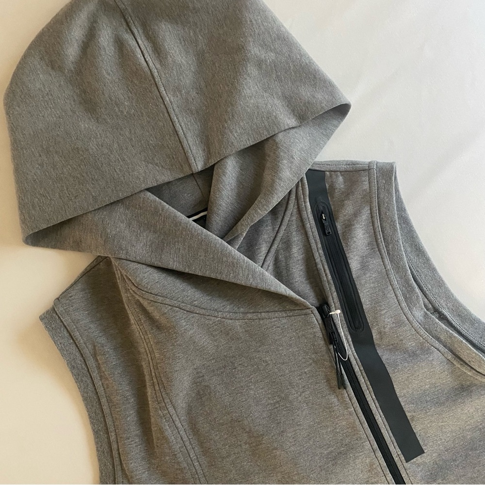 Nike Tech Fleece Vest Women Medium Hoodie Gray Full Zip OVERSIZED Hood